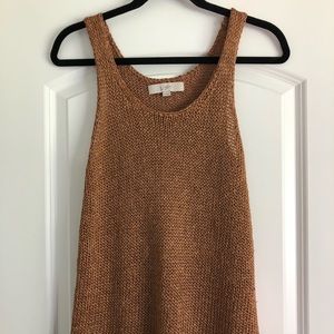Ann Taylor Loft copper rose gold knit tank S